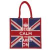 Large Jute Bag Union Jack Keep Calm